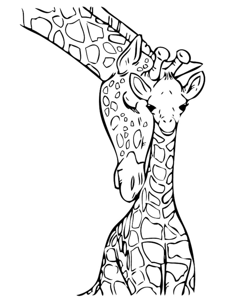 Family Giraffe Coloring Page   Free Printable Coloring Pages for Kids