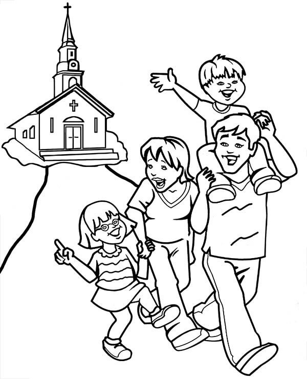 Church Family Coloring Pages