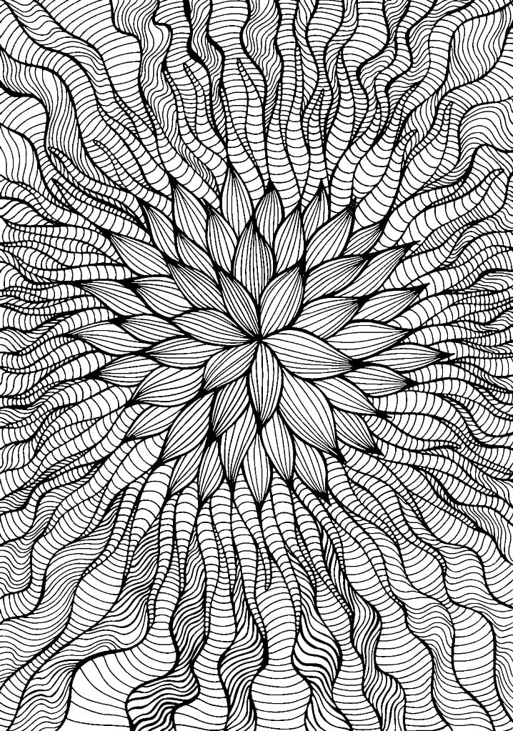 fantastic flower psychedelic coloring page free printable coloring pages for kids