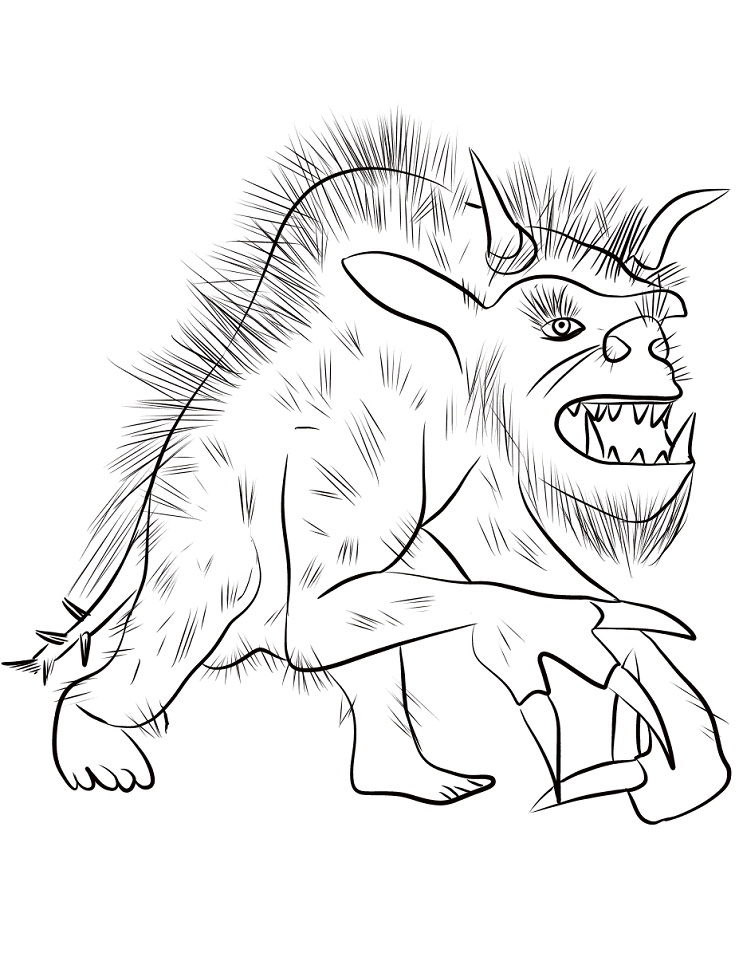 Big Scary Werewolf Coloring Page Free Printable Coloring Pages for Kids