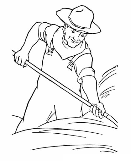 Smiling Farmer Coloring Page - Free Printable Coloring Pages for Kids