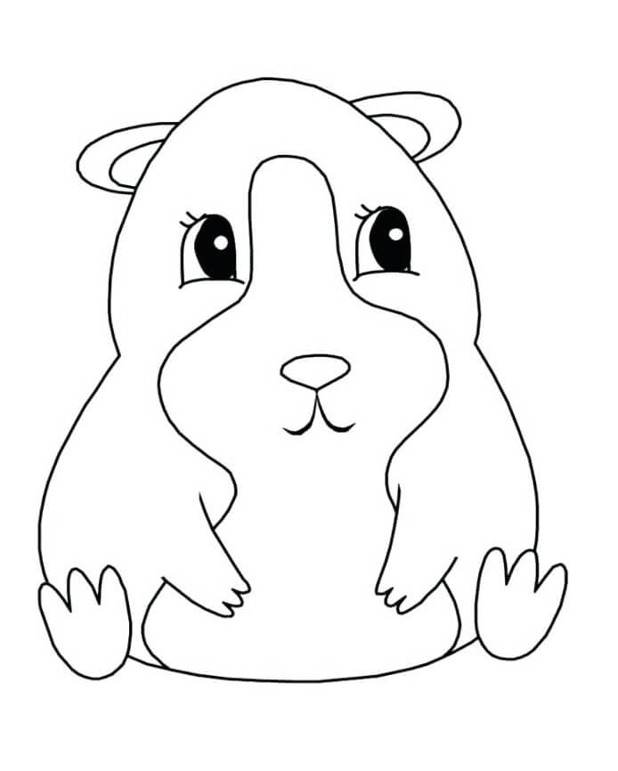 Loveable Guinea Pig Coloring Page - Free Printable Coloring Pages for Kids