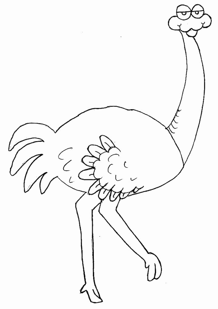 Mother and Babies Ostrich Coloring Page - Free Printable Coloring Pages