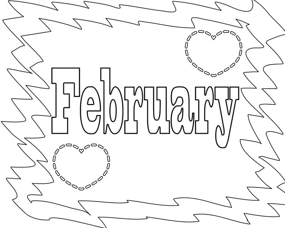 february coloring pages Coloring february pages month clipart kids text