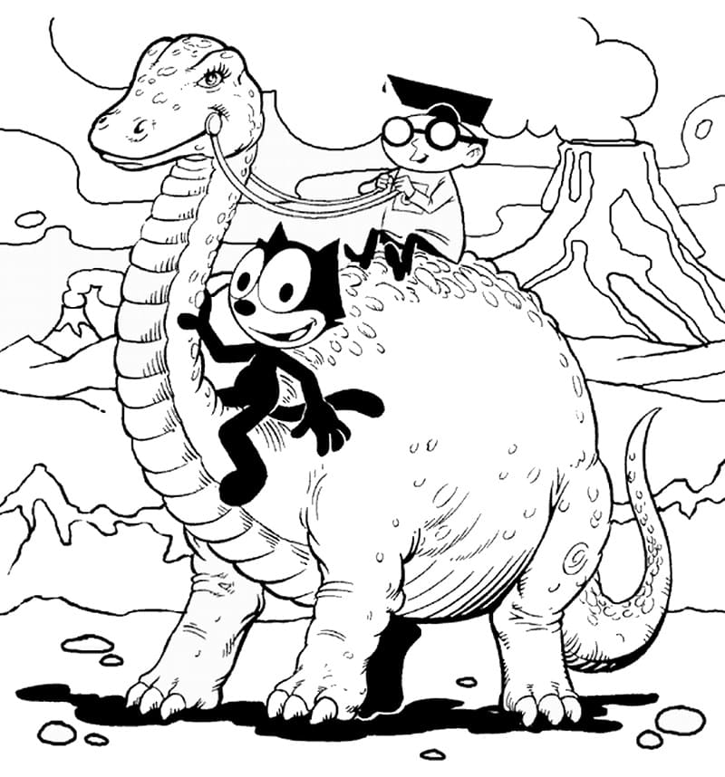 Felix the Cat and Dinosaur