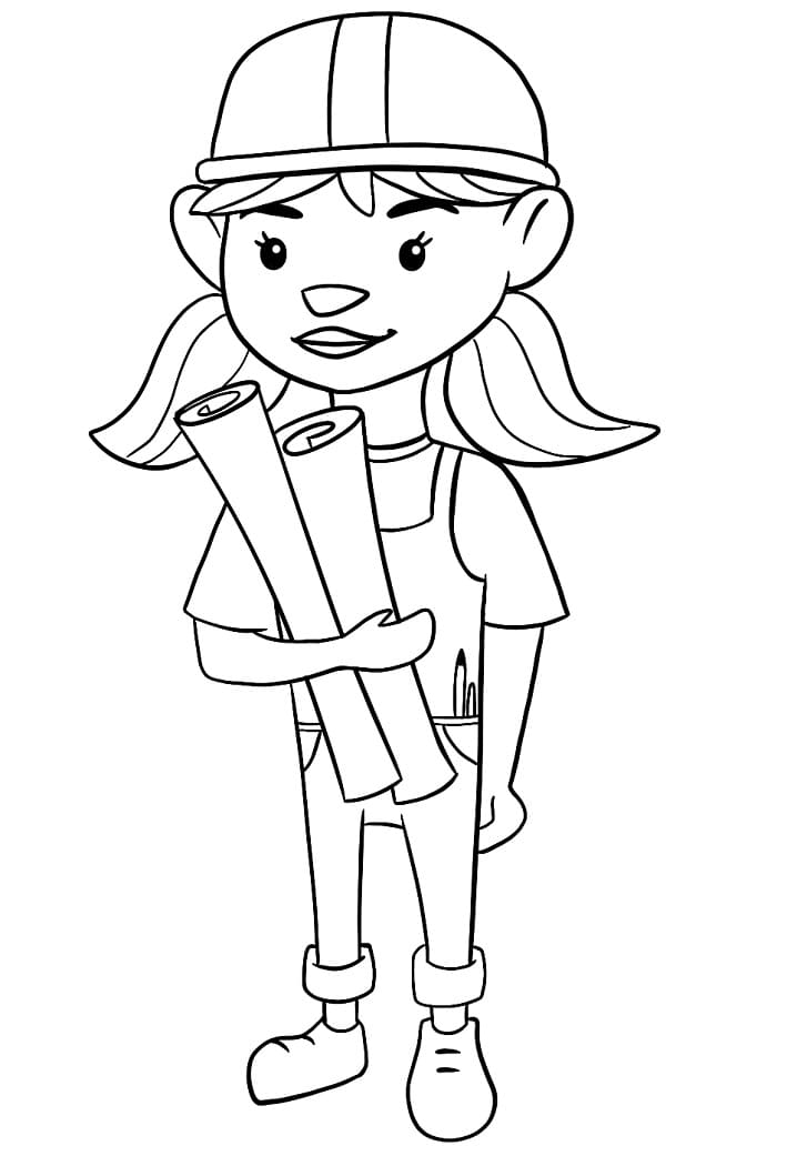 Female Engineer Coloring Page - Free Printable Coloring Pages for Kids