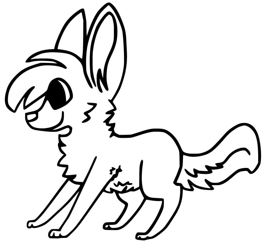 Three Fennec Foxes Coloring Page - Free Printable Coloring Pages for Kids