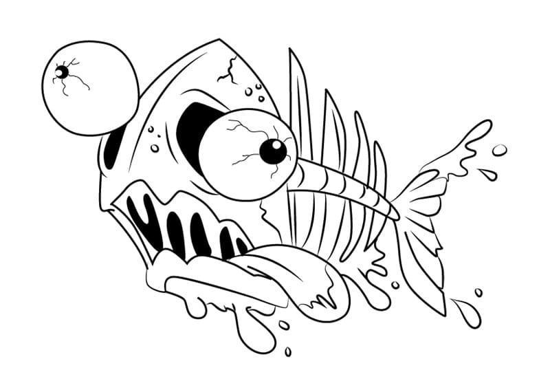 Filleted Fish Ugglys Pet Shop Coloring Page - Free Printable Coloring