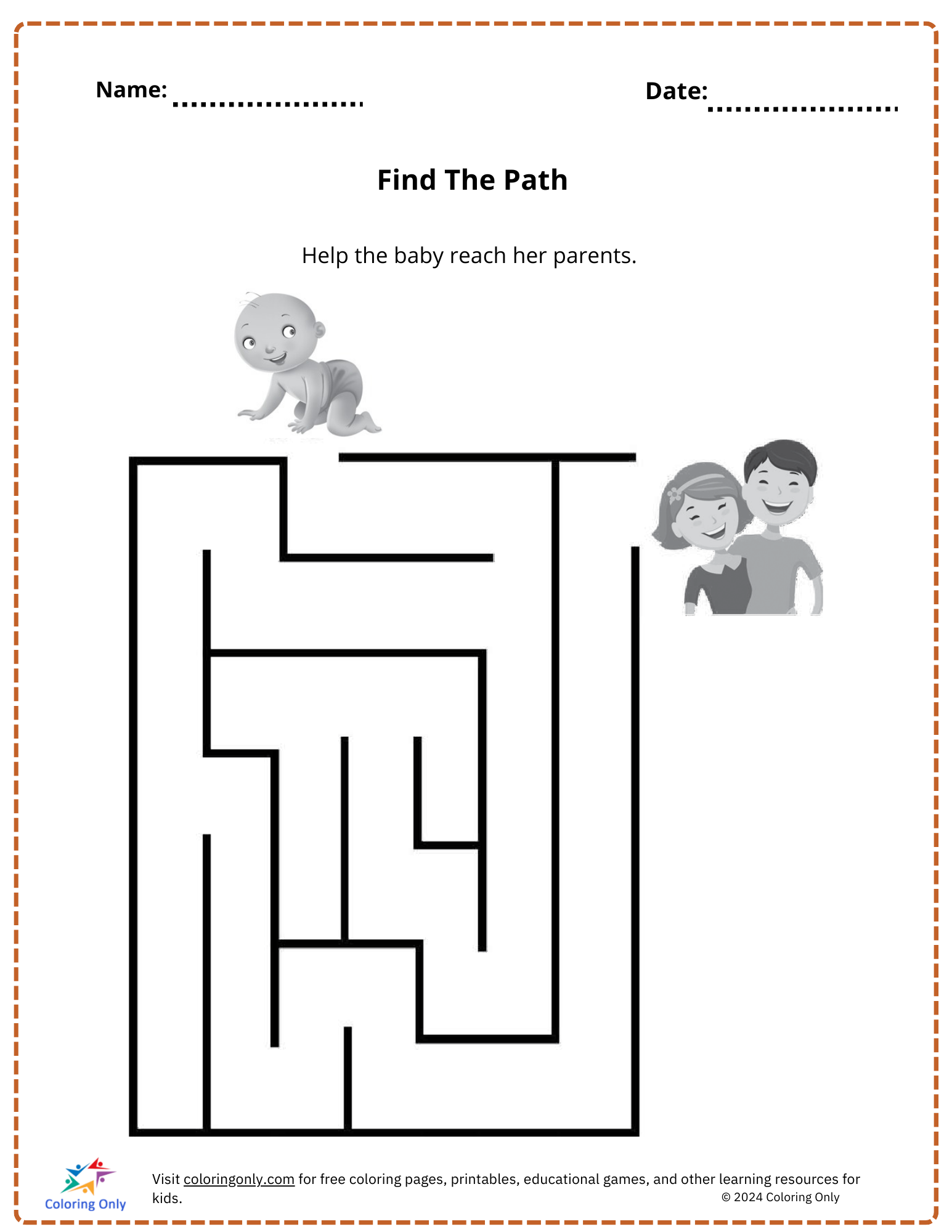 Find The Path free Printable Worksheet