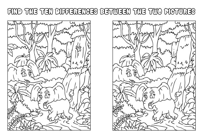 Spot Five Differences Coloring Page - Free Printable Coloring Pages for ...