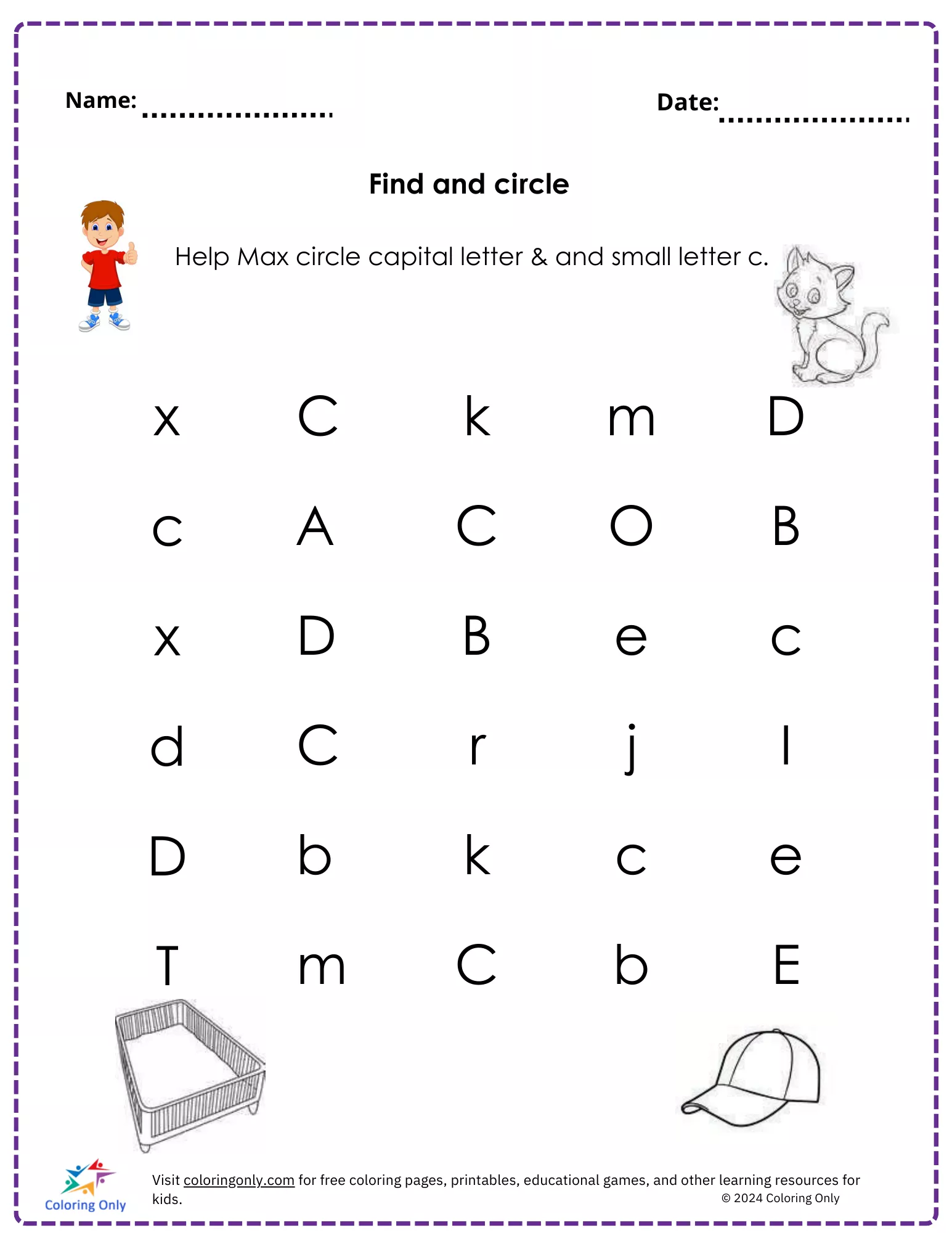 Find and circle free Printable Worksheet