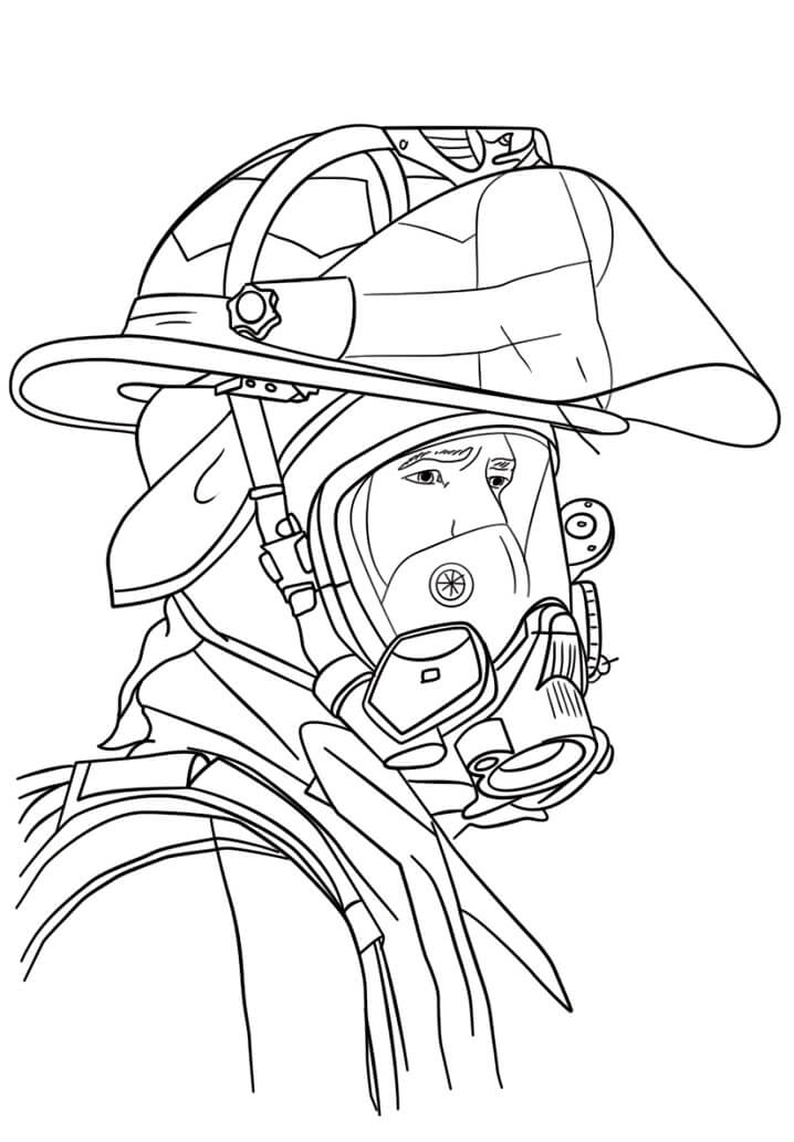 Dog and Firefighter Coloring Page - Free Printable Coloring Pages for Kids