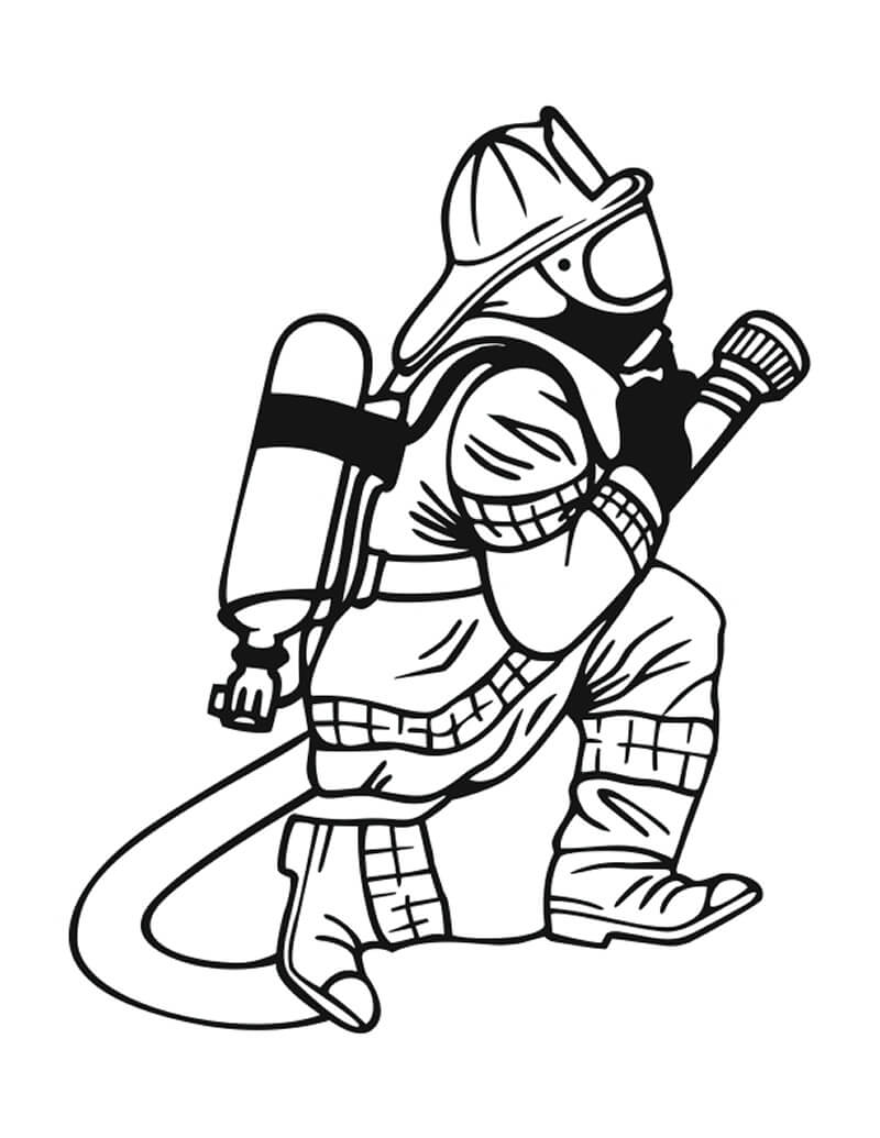 Firefighter Coloring Page - Free Printable Coloring Pages for Kids