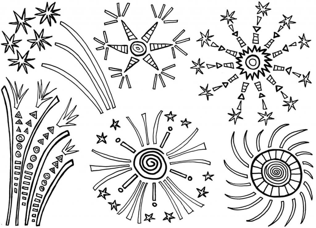 Type of Fireworks Coloring Page - Free Printable Coloring Pages for Kids
