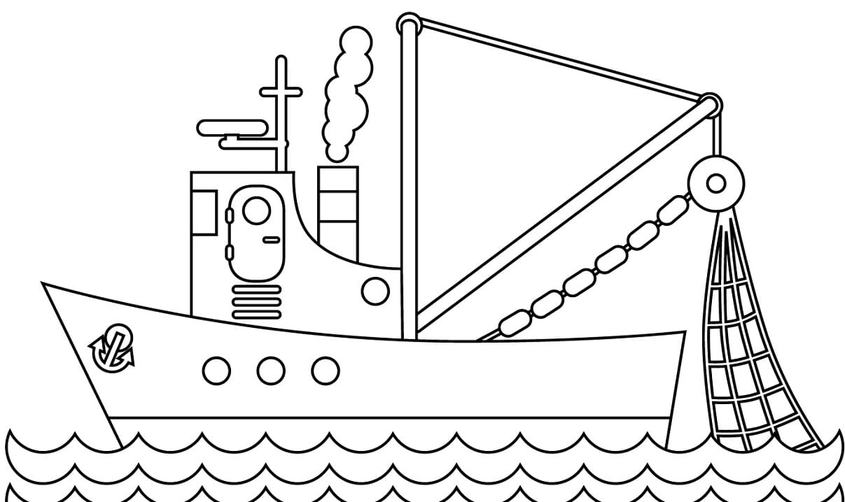 Fishing Boat Coloring Page   Free Printable Coloring Pages for Kids