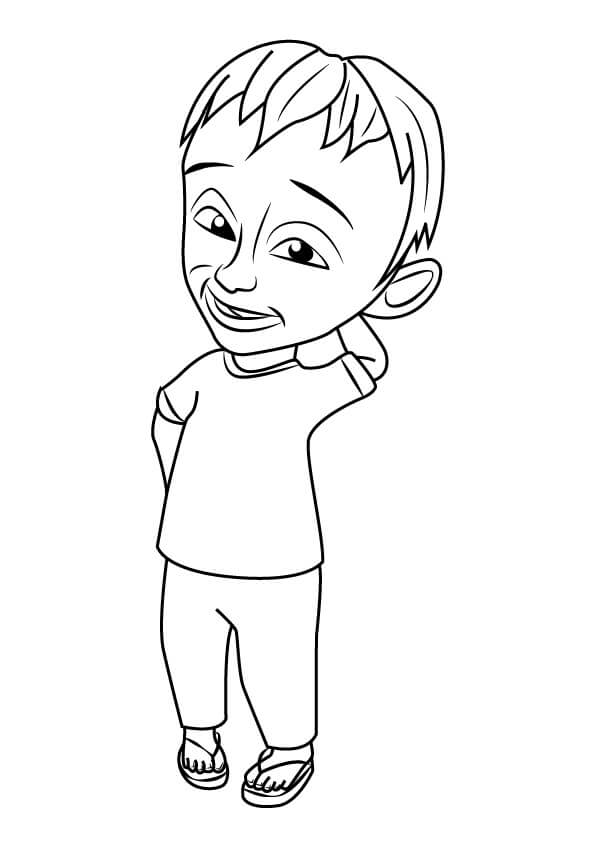 Ros from Upin and Ipin Coloring Page - Free Printable Coloring Pages