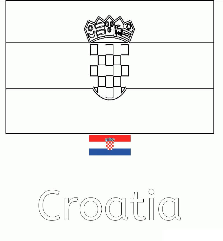 Laminas Para Colorear Coloring Pages Mapa Y Bandera De Croacia Para 