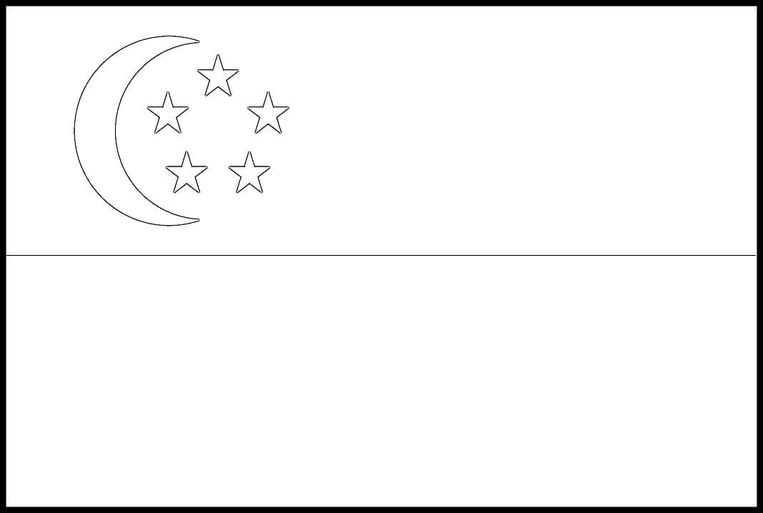 Singapore Flag and Map Coloring Page - Free Printable Coloring Pages