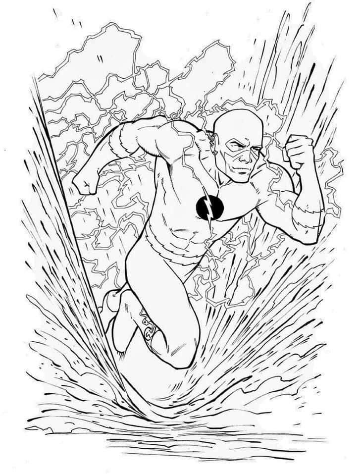 Flash Running on Water Coloring Page - Free Printable Coloring Pages for  Kids
