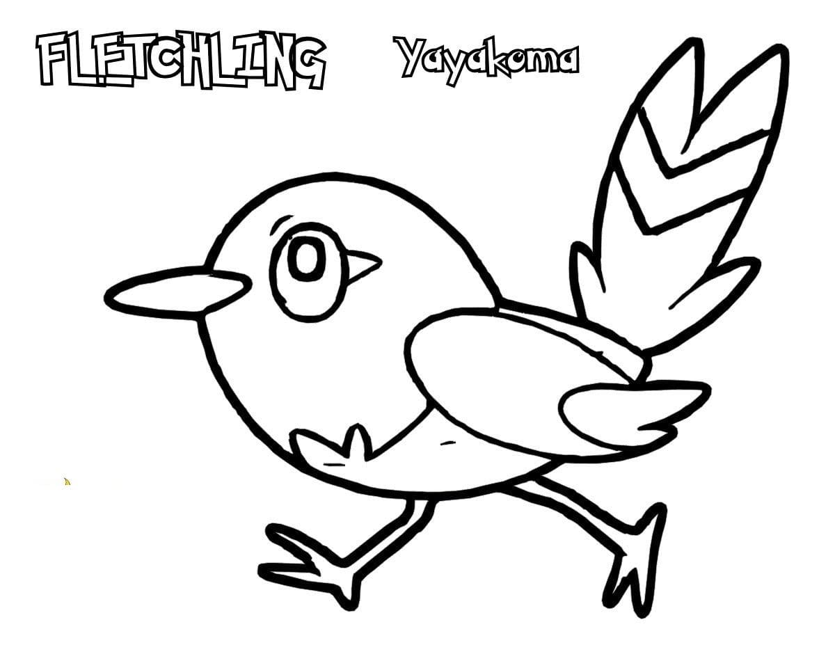 printable coloring pages fletchling pokemon