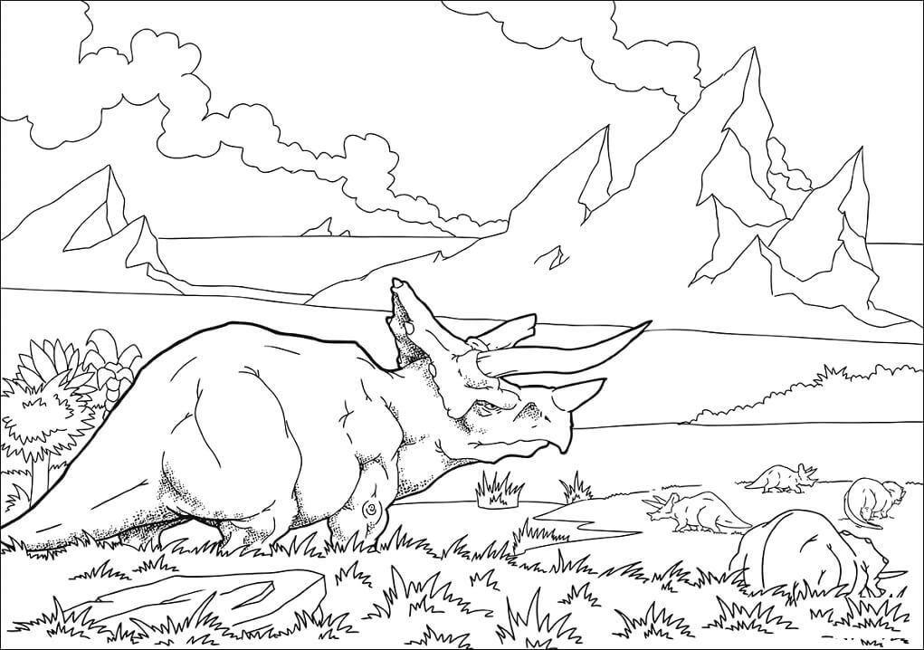 Flock of Triceratops