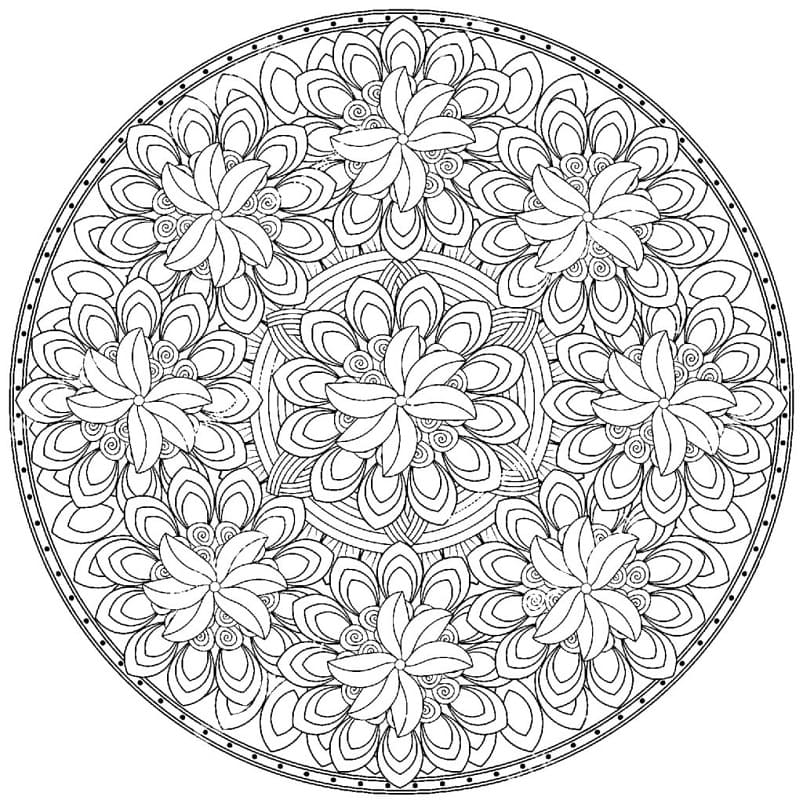 Flower Mandala Coloring Pages - Free Printable Coloring Pages for Kids