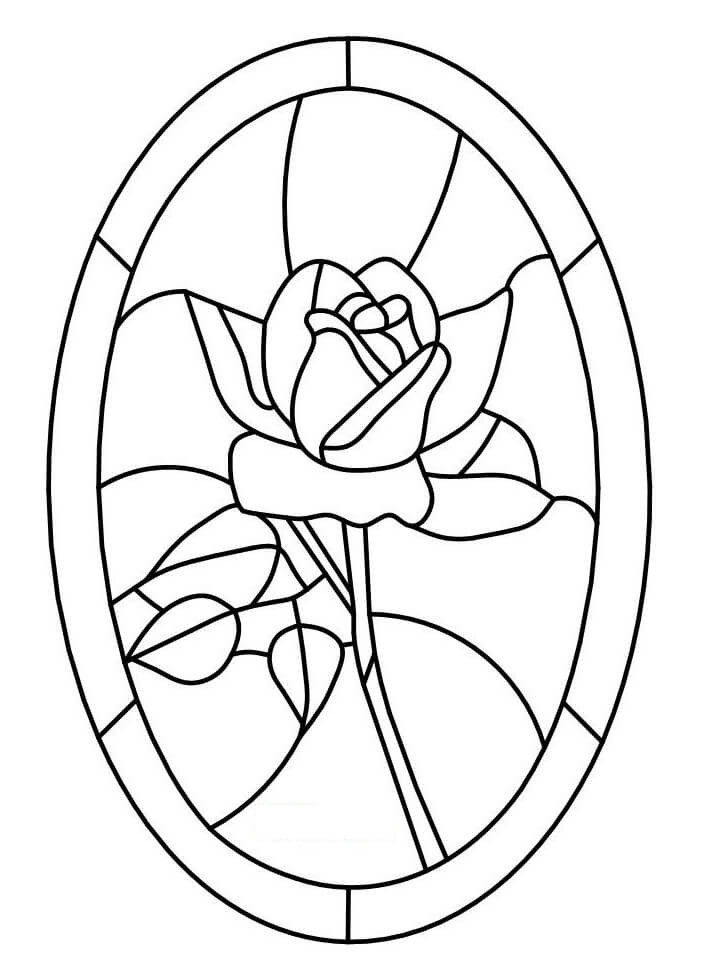 Flower Stained Glass Coloring Page Free Printable Coloring Pages For Kids