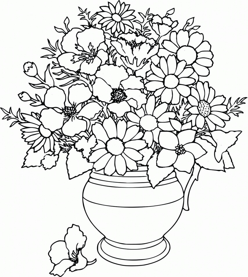 Flower Vase 20 Coloring Page   Free Printable Coloring Pages for Kids