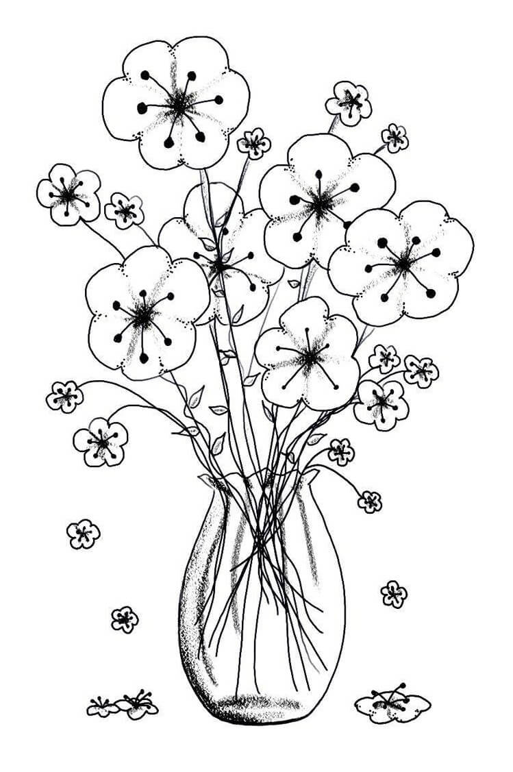 Flower Vase 6 Coloring Page - Free Printable Coloring Pages for Kids