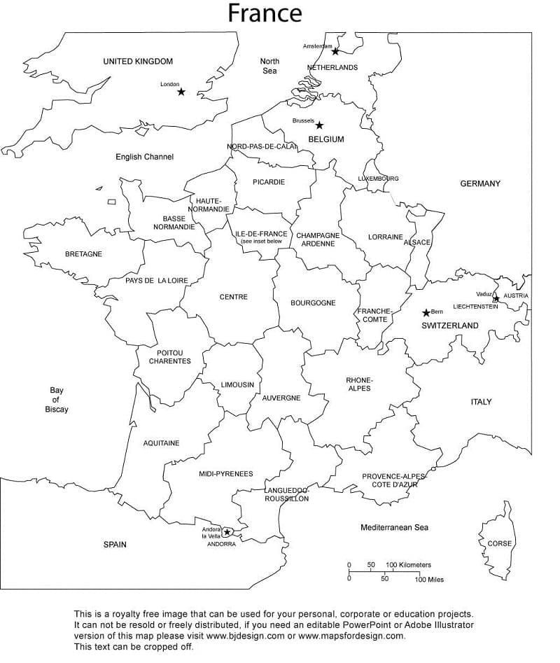 French Map Coloring Page