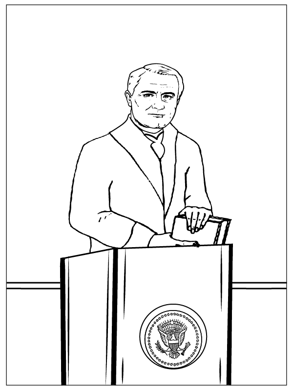 Desenhos de Franklin D. Roosevelt e o New Deal para colorir