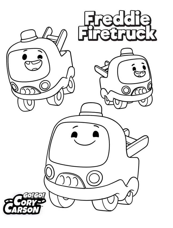 Cory and Freddie from Go! Go! Cory Carson Coloring Page - Free