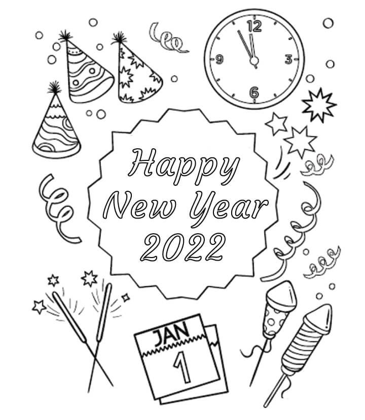 Free 2022 New Year Coloring Page Free Printable Coloring Pages for Kids