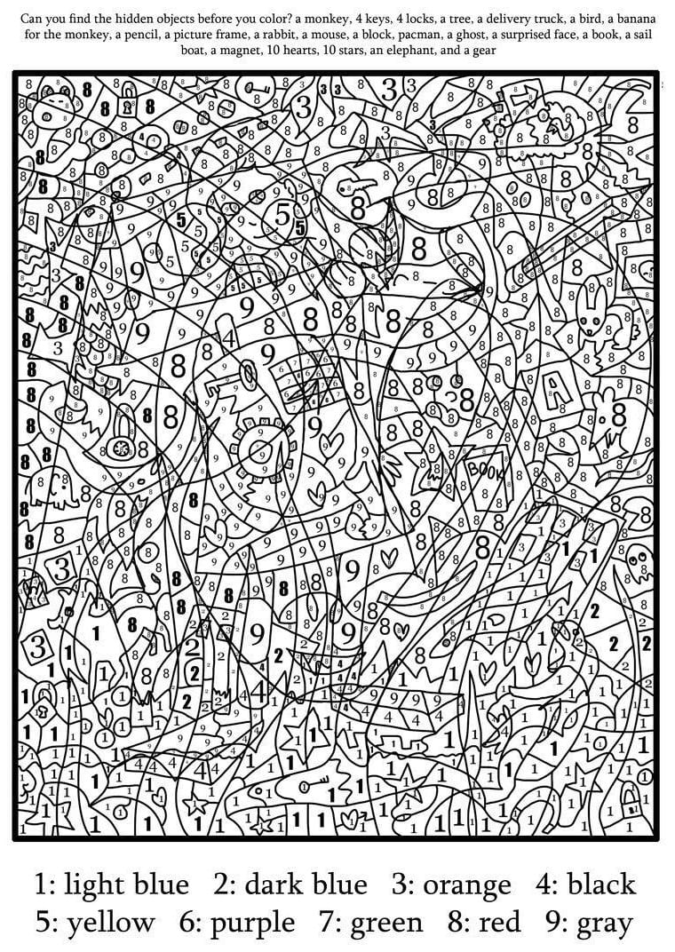 Free Color by Number for Adult Coloring Page   Free Printable ...