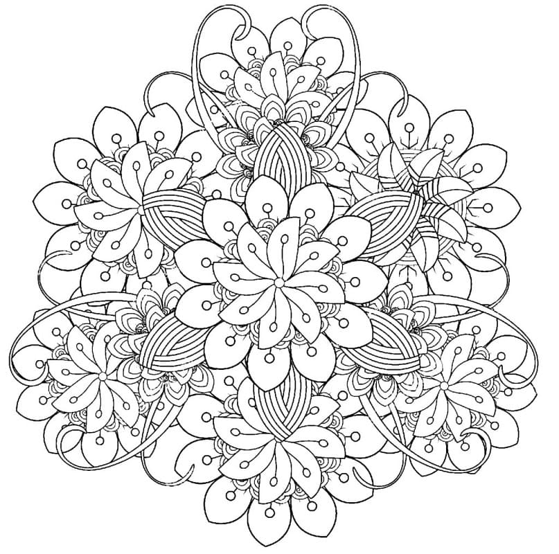 Free Flower Mandala for Adult