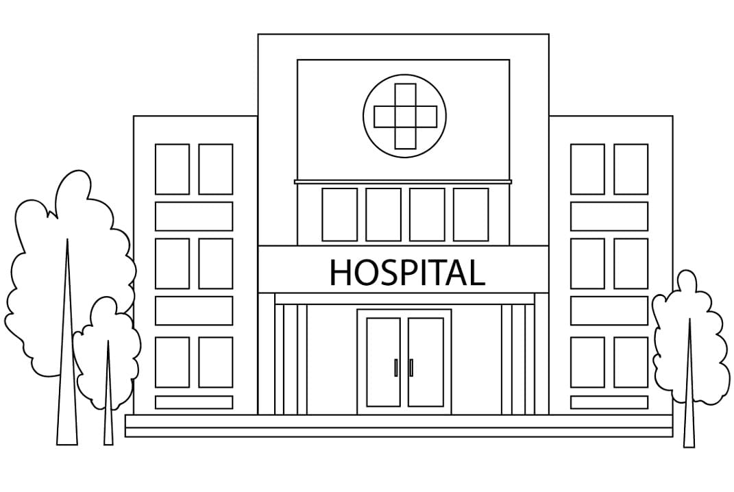 Single one line drawing Hospital room interior with bed and clinic  equipment. An empty hospital room concept. Continuous line draw design  graphic vector illustration. 20812885 Vector Art at Vecteezy
