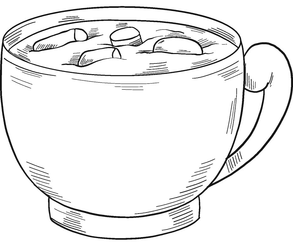 hot chocolate mug coloring page
