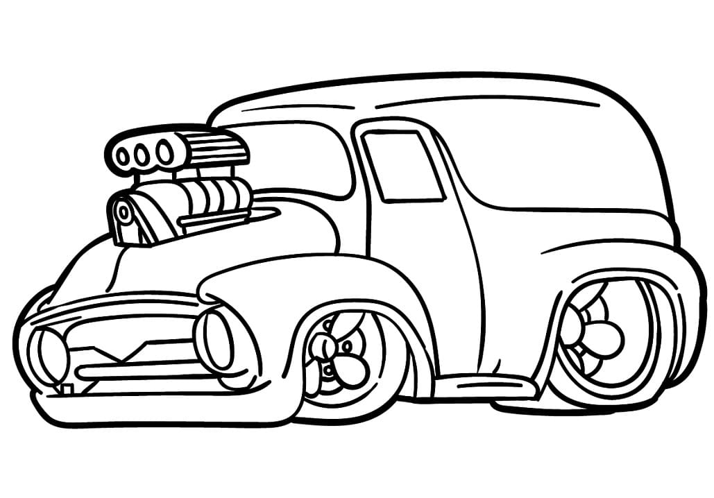Free Hot Rod Printable Coloring Page - Free Printable Coloring Pages for  Kids
