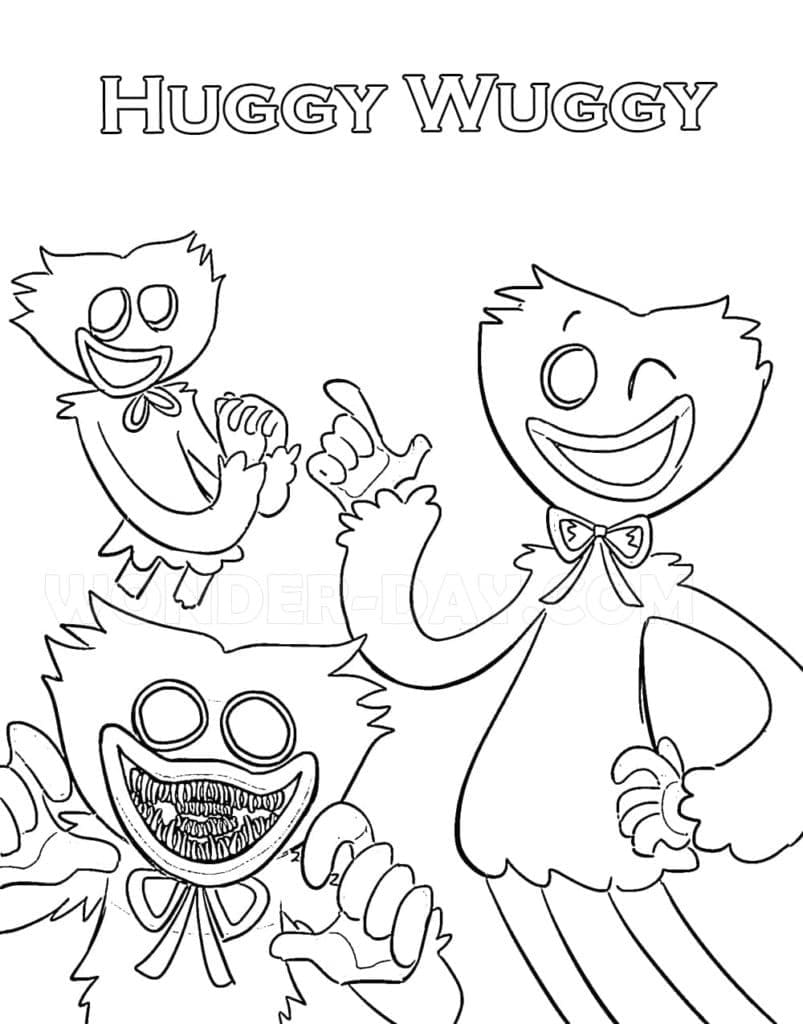 Free Huggy Wuggy Coloring Page - Free Printable Coloring Pages for Kids