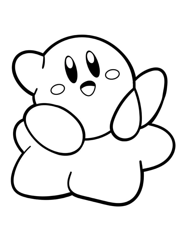 Adorable Kirby Coloring Page - Free Printable Coloring Pages for Kids