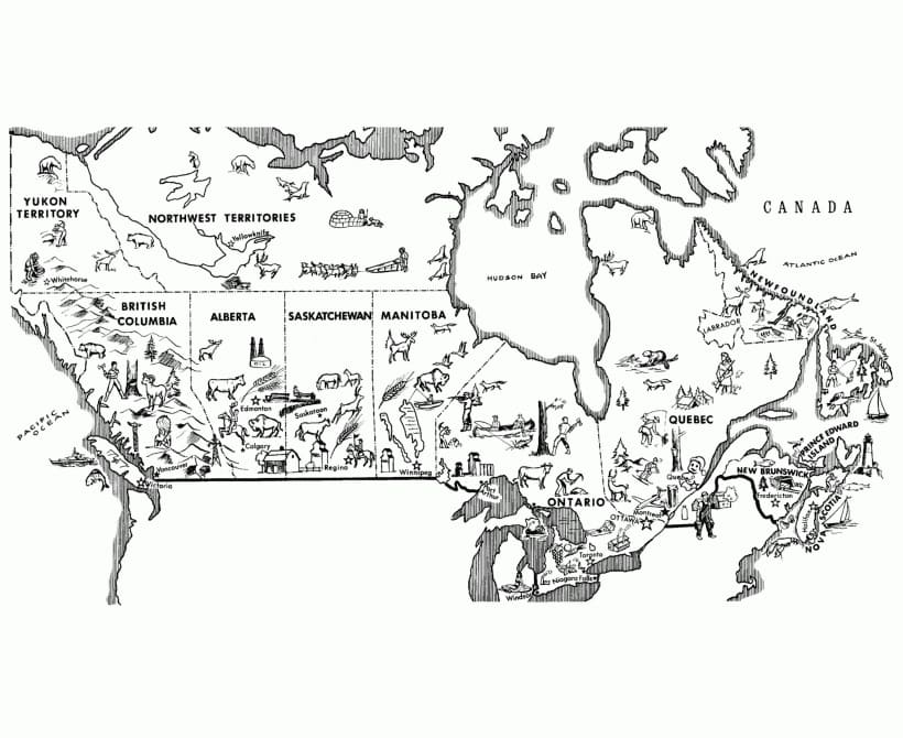 canada map coloring page