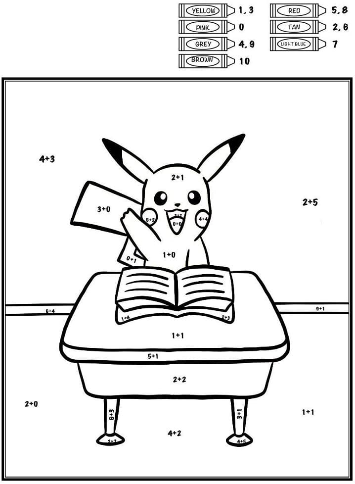 Free Pikachu Color By Number