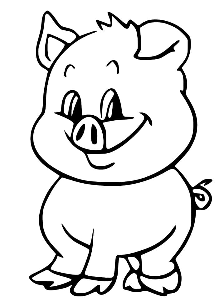 Funny Pig Printable Coloring Page - Free Printable Coloring Pages for Kids