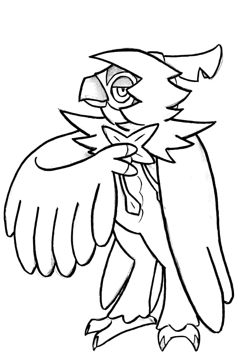 Decidueye 2 Coloring Page - Free Printable Coloring Pages for Kids