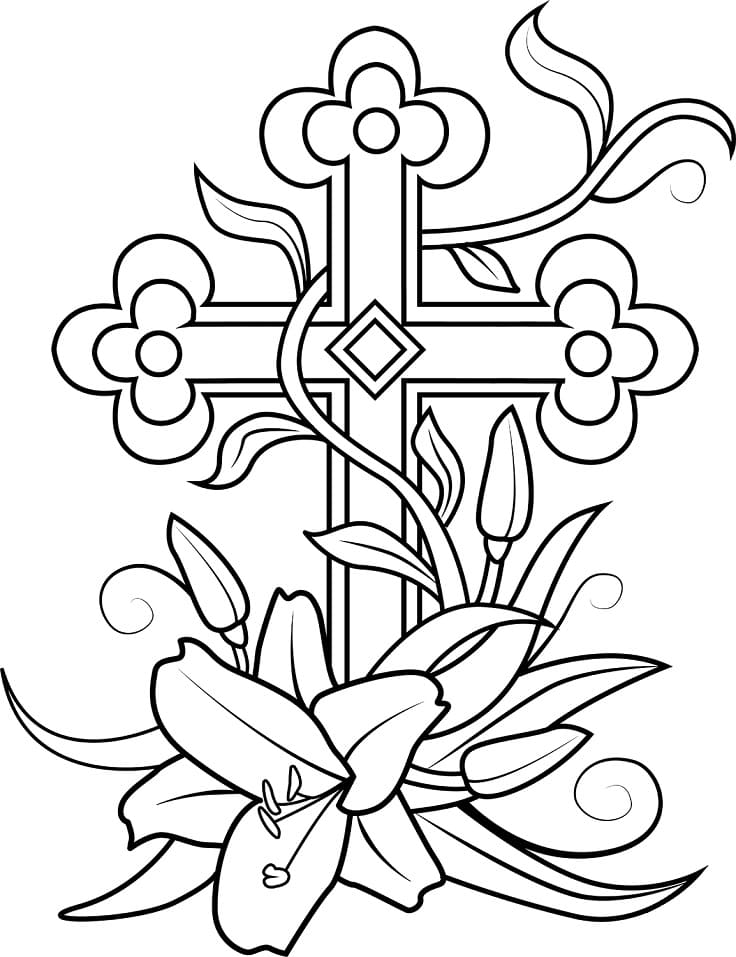 Free Printable Easter Cross Coloring Page Free Printable Coloring Free Printable Easter Cross Coloring Page Free Printable Coloring