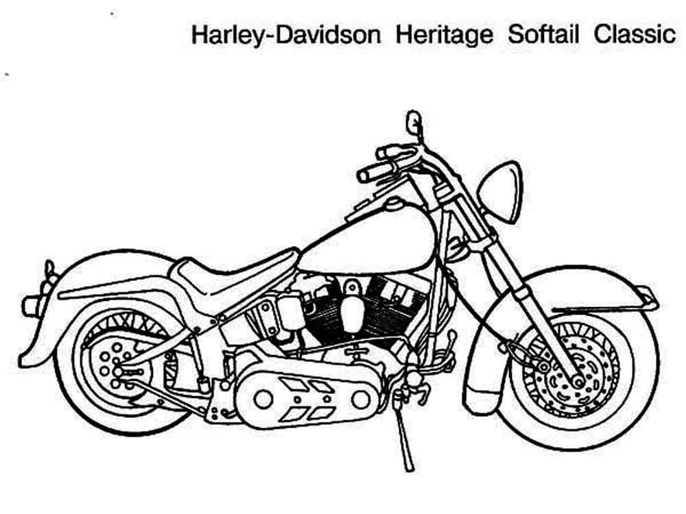 Harley Davidson coloring page - Mimi Panda