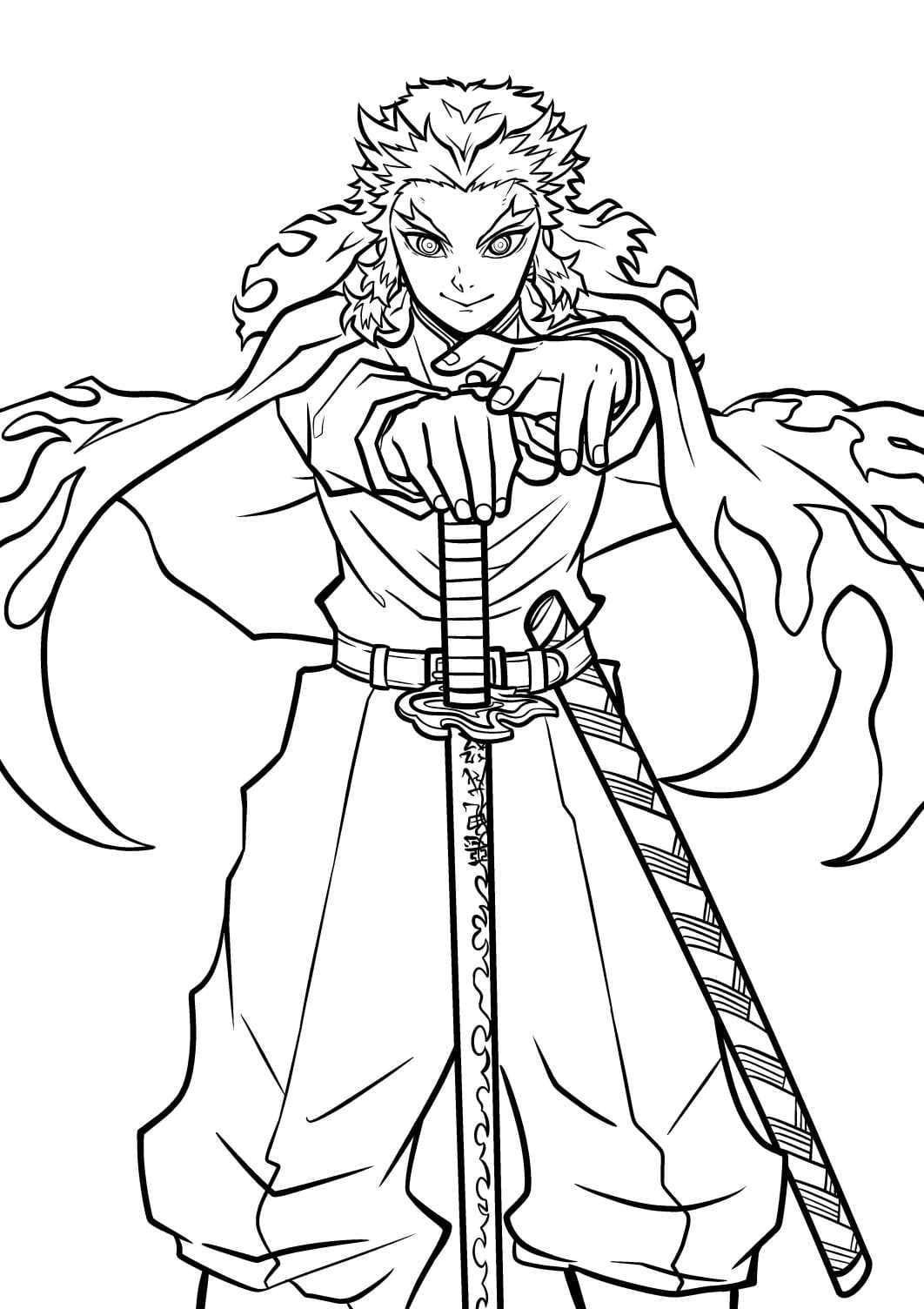 Kyojuro Rengoku Coloring Pages - Free Printable Coloring Pages for Kids