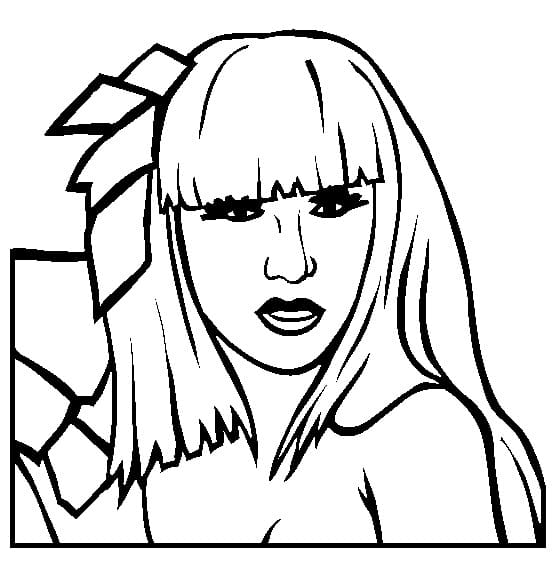 Lady Gaga Portrait Coloring Page - Free Printable Coloring Pages for Kids