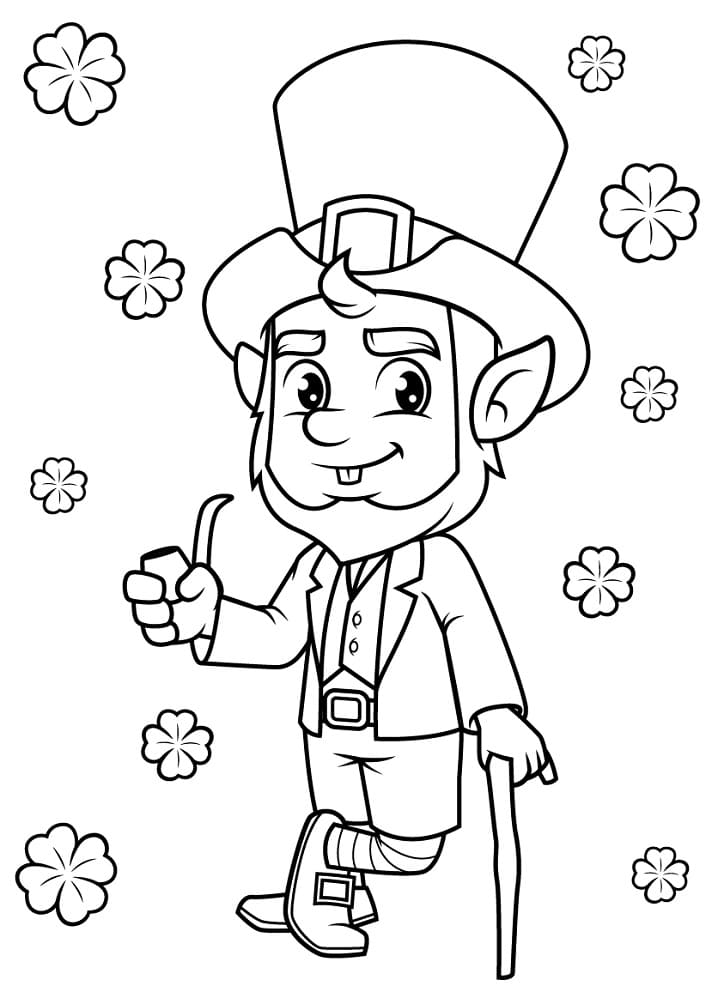 Dancing Leprechaun Coloring Page Free Printable Coloring Pages for Kids