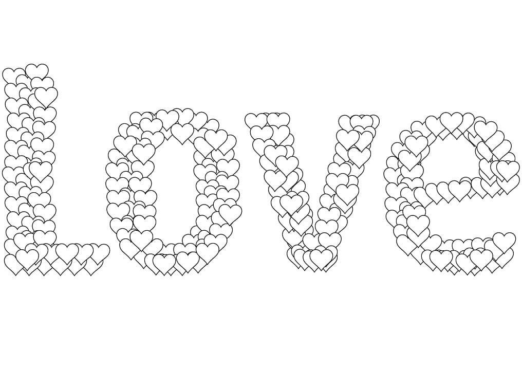 coloring pages of the word love